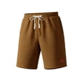 thumbnail image 7 of GrmtClth Mens Casual Shorts Elastic Waist Waffle Workout Sweat Shorts Lightweight Beach Drawstring Shorts Summer Jogging Shorts with Pocket Brown M, 7 of 7