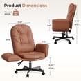 thumbnail image 2 of Hawsaiy Criss Cross Office Chair with Flip-Up Arms, Ergonomic Cross Legged Desk Chair, PU Leather Executive Computer Chair, 135° Reclining Plush Cushion, Pet-Friendly, Brown, 2 of 11