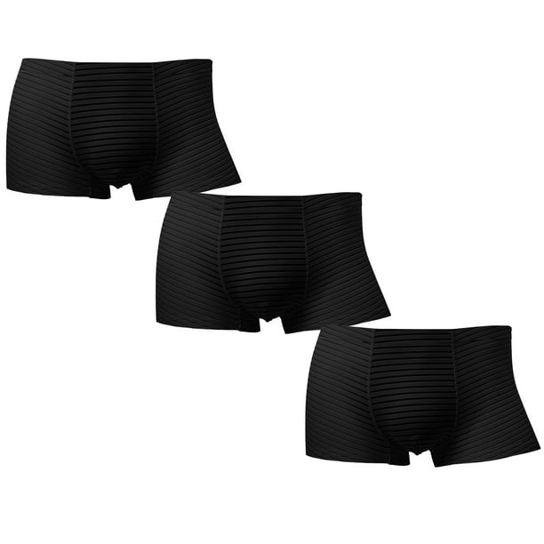CAICJ98 Mens Underwear Men's Underwear Boxer Briefs Pack, Moisture-Wicking,  Performance Stretch Cotton, Trunks and Long Leg Black,3XL 
