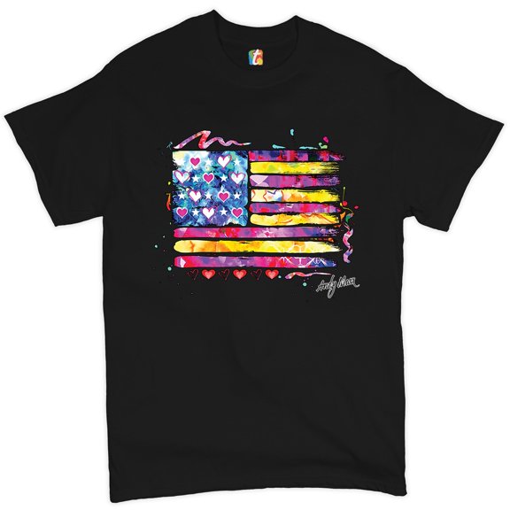 Tee Hunt Colorful American Flag T-shirt Patriotic 4th of July Independence Men's Tee