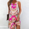 thumbnail image 2 of Giftesty Summer Dresses for Women 2024 New Women's Printed V-neck Chest Button Sleeveless Dress, 2 of 5