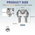 thumbnail image 2 of 20 Pcs M4 5/32" Abrazaderas de Cable U-Bolt para Aparejo de Cable de Alambre Sistema de Barandilla de Carpa, 2 of 6