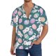 thumbnail image 1 of Fotbe Cute Rabbit Easter Camisa Estampada de Manga Corta para Hombre, Casual de Verano, Estilo Playero, Sin Arrugas-XX-Large, 1 of 5