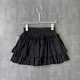 thumbnail image 7 of Mini Skirts for Girls, Solid Color Ruffle Tiered Elastic Waist Casual Short Cute Skirt Swim Skirts Black 3Y, 7 of 7