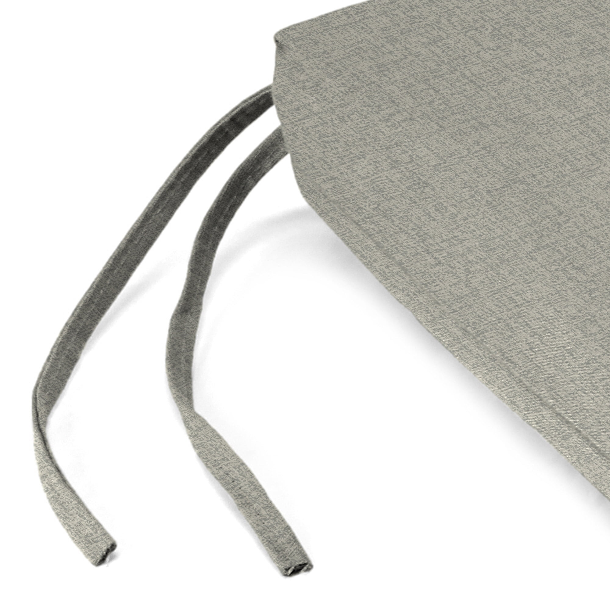 Jordan Manufacturing 17" x 19" McHusk Stone Grey Solid Rectangular Outdoor Chair Pad Seat Cushion with Ties (2 Pack)