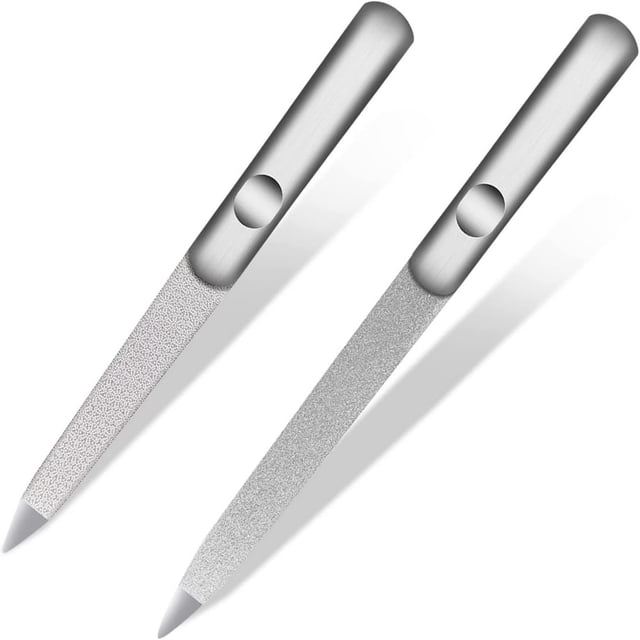 Dsseng Nail Files-Metal Nail File Professional Double Sided Nail Files for Natural Nails Stainless Steel Nail File for Fingernails Toenails Fingernail File Nail Files for Home Salon T