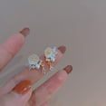 thumbnail image 2 of Pendientes de plata 925 con forma de flor para mujer, joya para regalo, 2 of 7