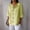 Yellow, variant on Women's V-Neck Linen-Look Button-Up Blouse with 3/4 Sleeves - Loose Fit Casual Shirt for Everyday Wear