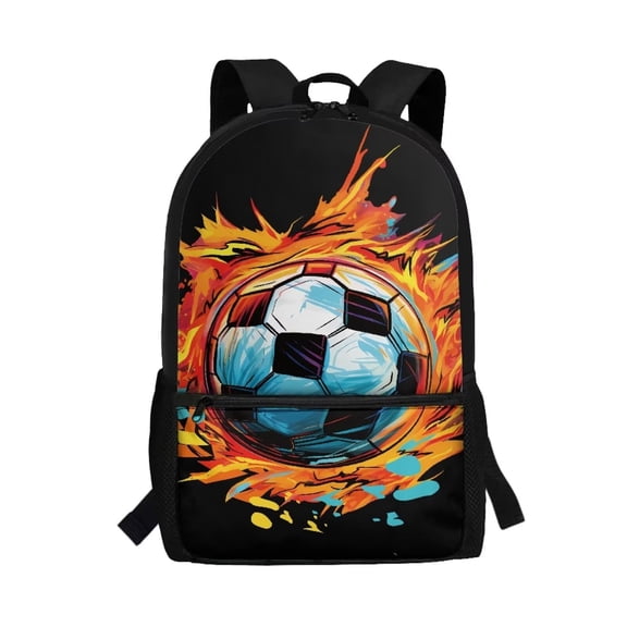 KUIFORTI Kids Soccer Backpack For School Boys Watercolor 17 Inch Kids Bookbag for High School Girls Comfortable Shoulder Bag with Adjustable Straps Big Capacity Schoolbag