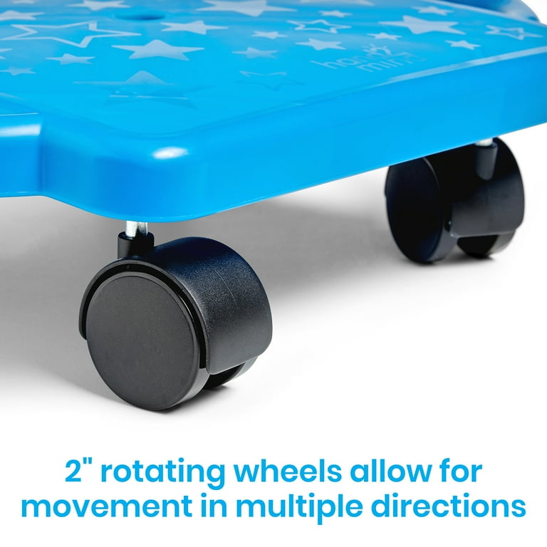 Hand2Mind Indoor Scooter Board with Safety Handles, Blue, Ages 6