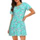 thumbnail image 1 of Fotbe Seashell And Starfish Bata de Dormir para Mujer con Estampado, Camisón de Algodón de Manga Corta, Ropa de Dormir Casual, 1 of 6