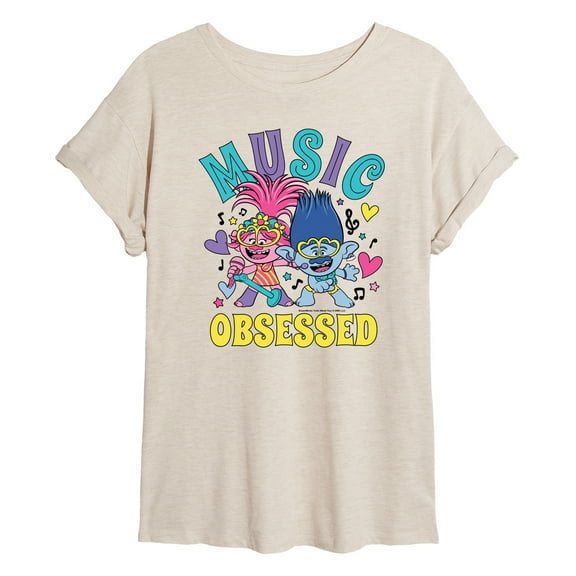 Trolls - Music Obsessed Poppy and Branch - Women's Oversized T-Shirt