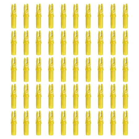 Archery Arrow Nocks 6.2mm 0.244 Insert Arrow Nock Replacement for Shooting Yellow 50 Pack