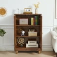 thumbnail image 3 of Wirrytor Walnut Sideboard Cabinet with 2 Doors for Hallway Entrance, Carved Wood Accent Cabinet for Living Room, Vintage Textured Decorative Credenza for Dining Room Storage, 3 of 8