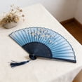 thumbnail image 6 of Qiweii Silk Cloth Folding Fan Bamboo Ribs Durable Stage Performance Props Home Decor, 6 of 6