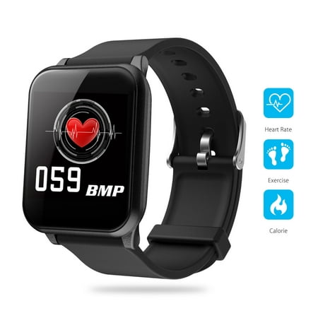 TSV Smartphone Wristband Phone Fitness Tracker with Heart Rate Monitor, Step Calories Count, Call Message Reminder, Multi-Sport Modes, GPS, Long Battery Life, For iOS