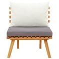 thumbnail image 2 of Roma Outdoor Modular Armless Chair, White Fabric, Brown Acacia Wood, 2 of 5