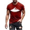 thumbnail image 1 of Hombres Pantalones Cortos de Manga Corta Impresa Casual Cuello Redondo Superior, Camisa de Moda para el Verano Y la Primavera, 1 of 8