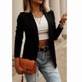 thumbnail image 3 of Vedolay Women's Tops Womens Casual Open Front Long Sleeve Work Office Lapel Button Blazer Jackets,Black XL, 3 of 5