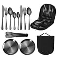thumbnail image 2 of NIBOLOG Stainless Steel Cutlery Set with Organizer Bag Polished Surface Food Grade Dishwasher Safe Fork Spoon Travel-friendly Tableware Kit, 2 of 8