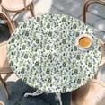thumbnail image 2 of Green Leaves Round Tablecloth, Fitted Table Cover with Elastic for 36"-44" Round Tables, Pastoral Rustic Botanical Plant Watercolor Table Cloth Outdoor Indoor Dinning Party Waterproof Tablecloths, 2 of 7