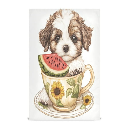 

Kitchen Towel 28x18 Inches x6，Plate Towel Decorative Towel Napkin Tea Towel Tea Towels For Kitchen Dish Cloths & Dish Towels Teacup Puppy