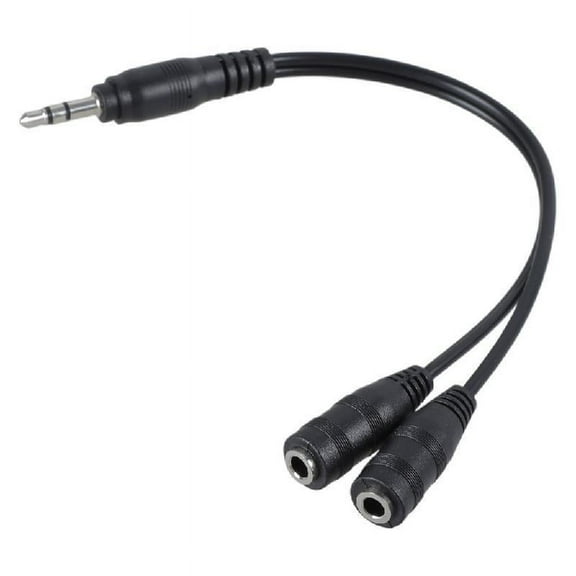 3.5mm 1 To 2 Splitter Cable 18cm 1/8 Inch Male To 2 Stereo Female Jack Socket