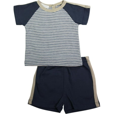 - Mish Mish Baby Boys Newborn Infant Cotton Short Sleeve Short Sets, 28948 navy tan / onesize