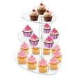 thumbnail image 3 of Soporte acrílico de 3 niveles para cupcakes con forma de corazón, soporte para tartas, bandeja transparente escalonada, torre de cumpleaños para mesas de postres, perfumes, fiestas de té, chocolate, 3 of 4