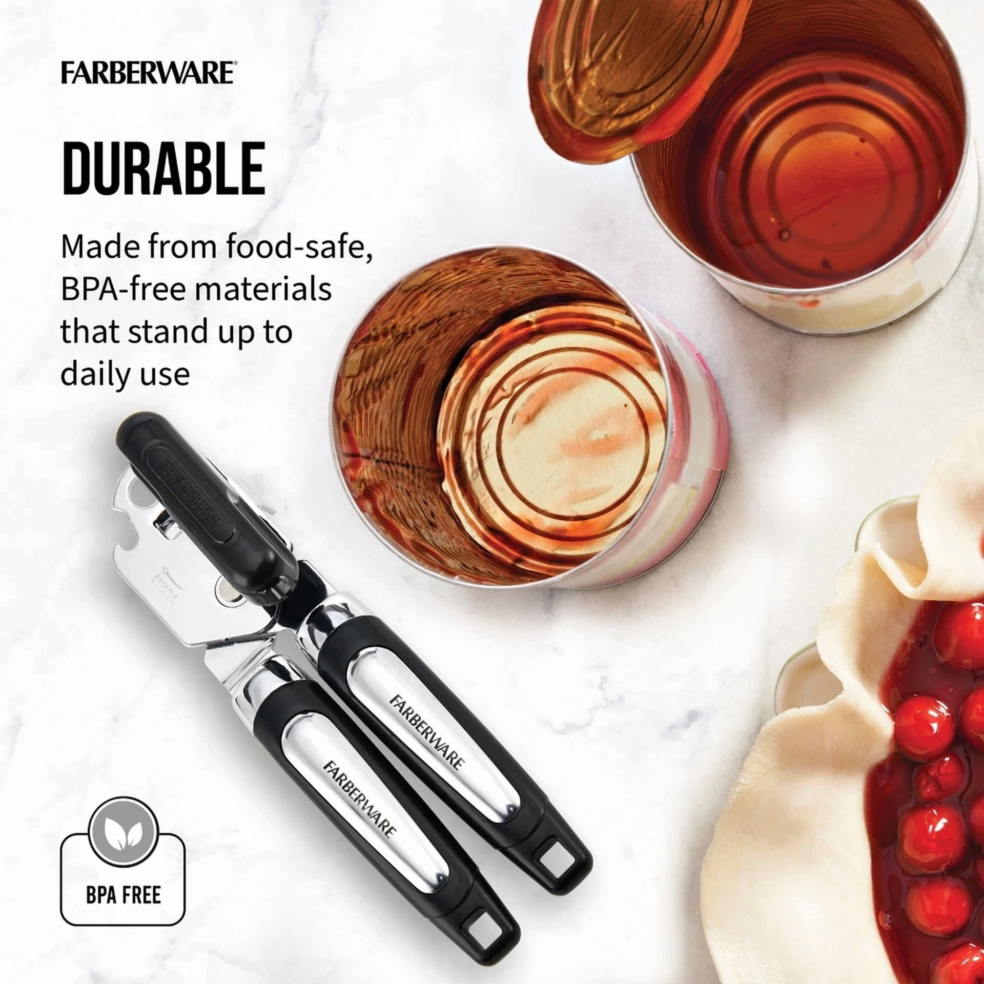 1.97 X 1.97 X 7.87 In.Professional Can Opener With Built In Bottle Opener, Black