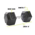 thumbnail image 5 of Mega Fitness Haltère Hexagonal en Caoutchouc 40 lb Poignée Moletée Simple Gym à Domicile, 5 of 5
