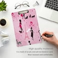 thumbnail image 5 of FMSHPON Paris Eiffel Tower Silhouette Dog Pink Clipboard Hardboard Wood Nursing Clip Board and Pull for Standard A4 Letter 13x9 inches, 5 of 8