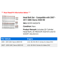 thumbnail image 2 of Head Bolt Set - Compatible with 2007 - 2011 GMC Sierra 3500 HD 2008 2009 2010, 2 of 2