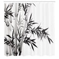 thumbnail image 2 of Ambesonne Black White Shower Curtain, Watercolor Tree Branch, 69"Wx84"L, Charcoal Grey and White, 2 of 4