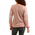 thumbnail image 2 of Juniors' Athletic Stripe Crewneck Sweatshirt, 2 of 2