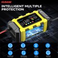 thumbnail image 6 of HUSGW 12V6A car and motorcycle battery charger color screen lead-acid lithium battery universal black yellow, 6 of 9