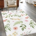 thumbnail image 2 of Pink Green Botanical Area Rugs 3'x5', Washable Small Throw Rugs for Living Room Bedroom, Spring Watercolor Floral Leaf Plant Indoor Outdoor Rug Non-Slip Low Pile Carpet Runner Reversible Floor Mats, 2 of 8