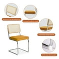 thumbnail image 6 of Tcbosik Velvet Upholstered Dining Chairs Set of 2, Armless Rattan Kitchen Chair with Metal Legs for Living Room, Orange, 6 of 8