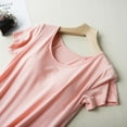 thumbnail image 3 of Women Nightgown Modal Cotton Sleepwear Short Sleeves Mid-long Nightdress Chest Pad Sexy Spaghetti Nightdress, 3 of 6