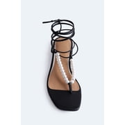 Free Assembly Women's Beaded Wrap Sandals