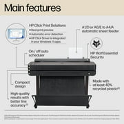 HP DesignJet T650 Large Format 36-inch Plotter Printer w Auto Sheet Feeder, Roll Cover, Media Bin, Stand, 2-Year Onsite Support