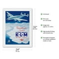 thumbnail image 2 of KLM Transatlantic Service - Holland America - KLM Royal Dutch Airlines - Vintage Airline Travel Poster by Paulus C. Erkelens c.1946 - Japanese Unryu Rice Paper Art Print 24 x 32 in, 2 of 4