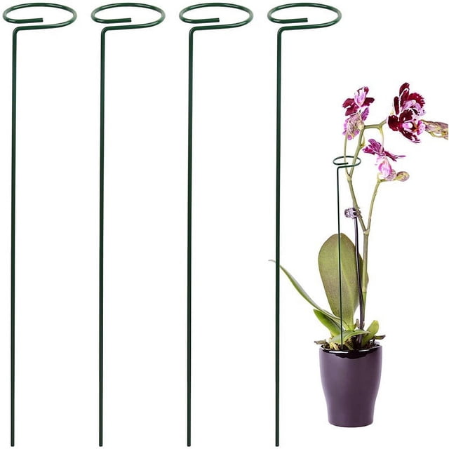 Soporte para plantas de jardín, soporte de hierro para trepar, alambre de metal redondo, poste fijo para interiores y exteriores