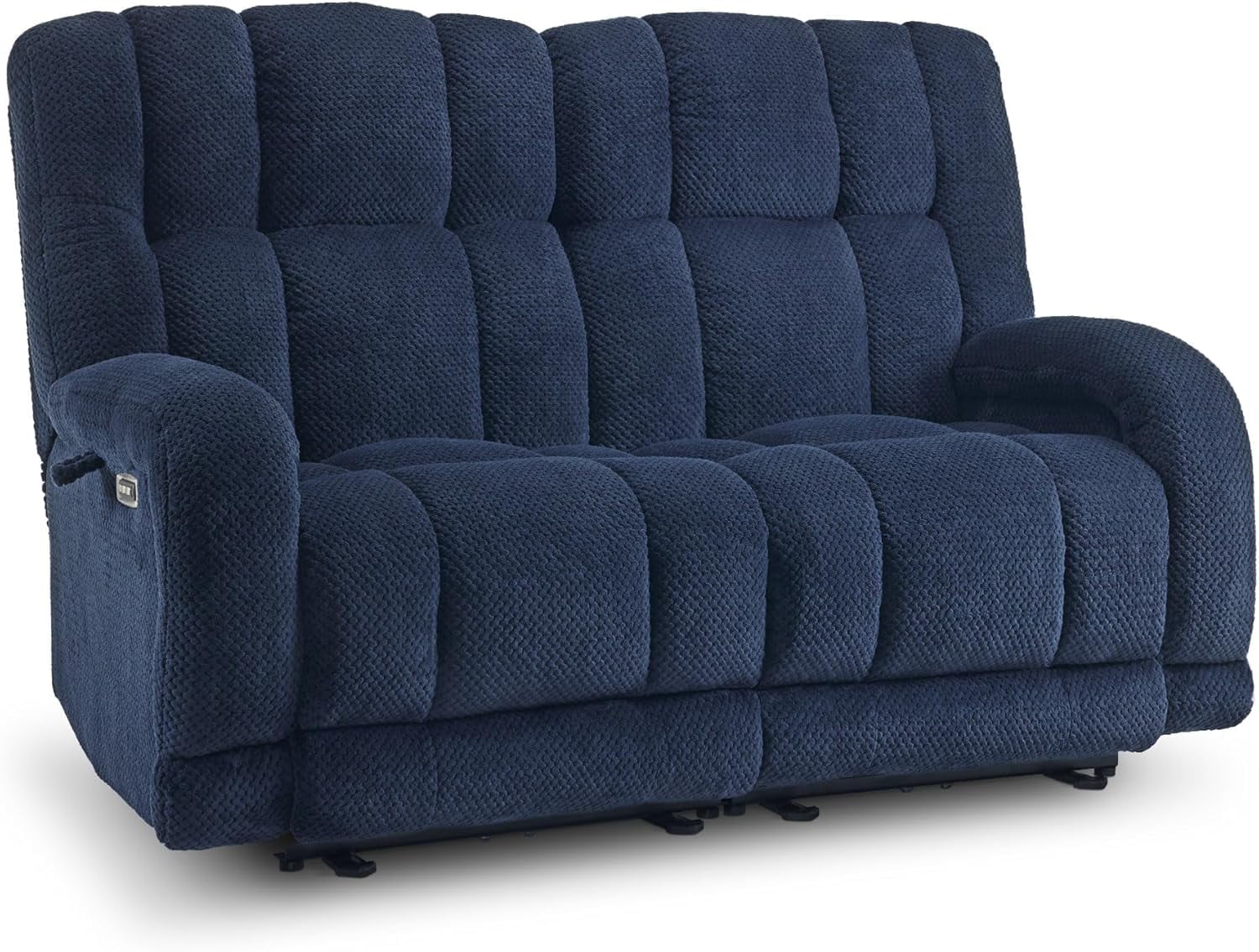 MCombo Power Recliner Loveseat Sofa with Adjustable Headrest, Heat and Vibration, 64.6" Fabric Electric Reclining Loveseat with USB Charge Ports for Living Room 6855