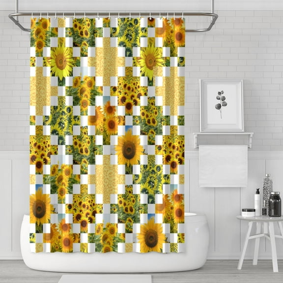Boho Floral Shower Curtain 72x72 Inches - Tropical Leaves, Vintage Botanical Print, Waterproof Fabric for Chic Bathroom Decor, Modern Farmhouse & Bohemian Style