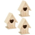 thumbnail image 3 of 3-Pack Wooden Nests for Garden Décor & DIY Fun Charming Heart-Door Birdhouses, 3 of 8