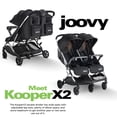 thumbnail image 3 of Joovy Kooper X2 Double Stroller, Lightweight Travel Stroller, Compact Fold with Tray, Black, 3 of 5