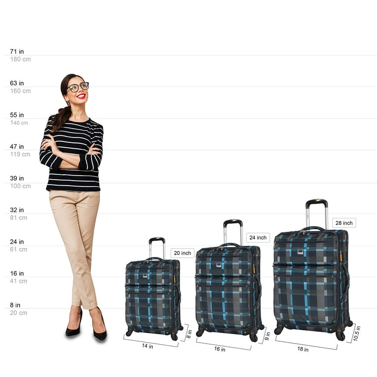 Lucas Designer Luggage Collection - 3 Piece Softside Expandable Ultra  Lightweight Spinner Suitcase Set - Travel Set includes