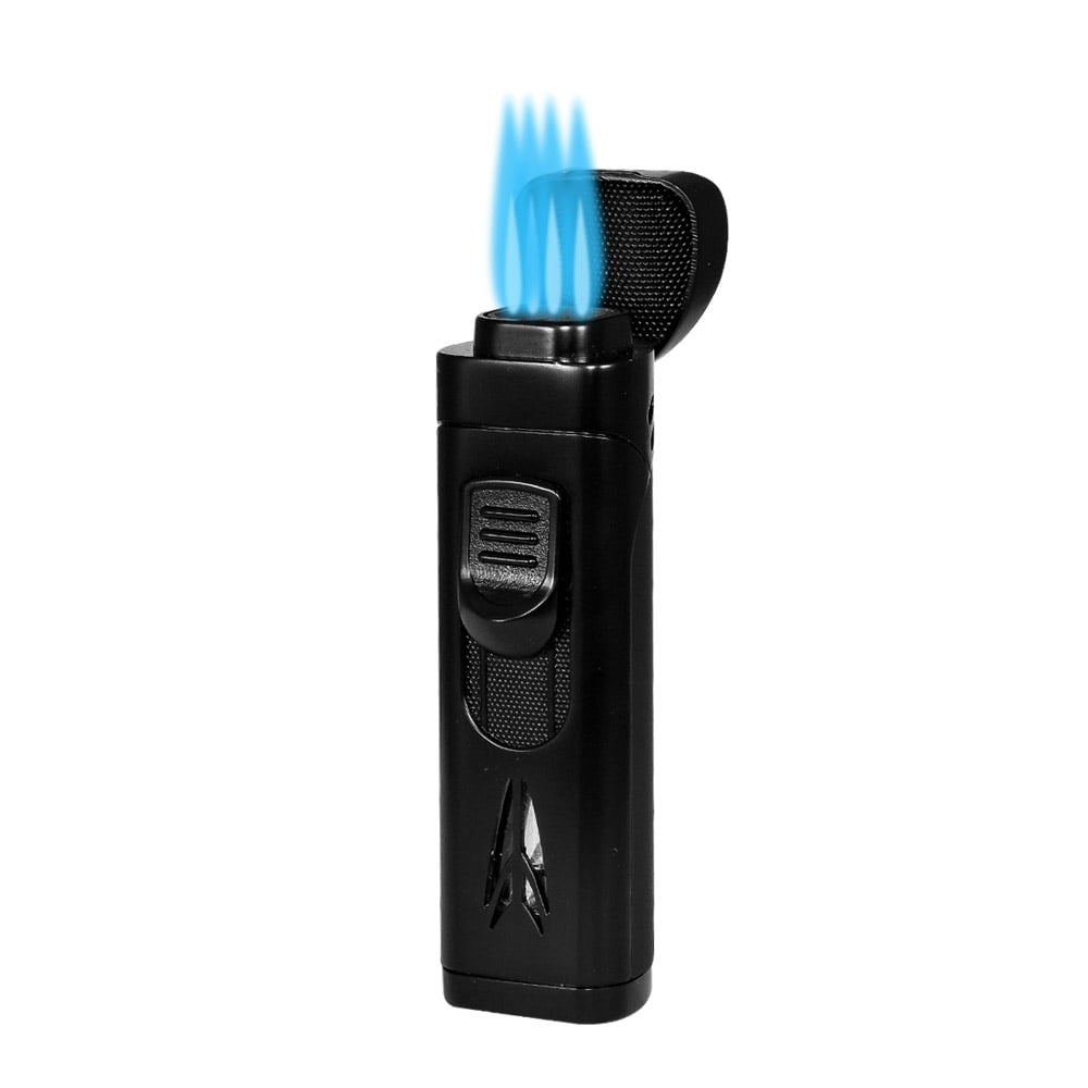 Lotus Monarch Quad Torch Lighter with Cutter - Black