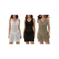 thumbnail image 4 of Suagox Women Beach Cover Up Solid Color Cutout Sleeveless Summer Swimsuit Coverup Crochet Bathing Suit Cover Ups Dresses, 4 of 10